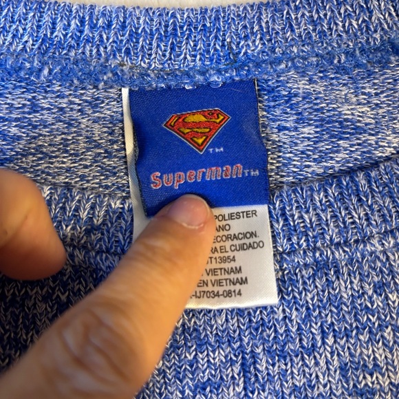 COPY - Vintage Jerry Lee DC Comics Superman Sweater, Women's Blue Long Sleeve S… - Picture 3 of 5